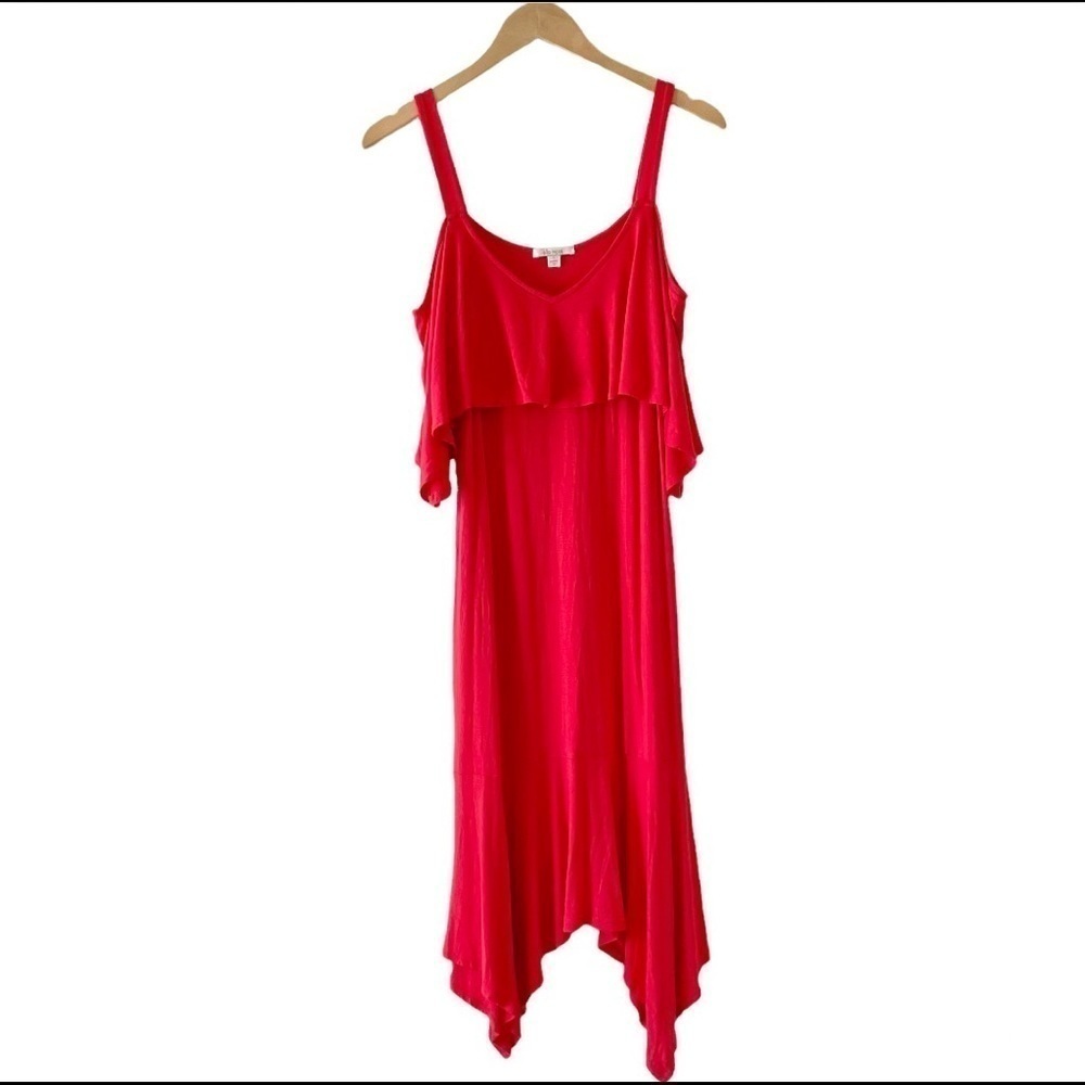 Ella Moss Flounce top Handkerchief hem jersey dress